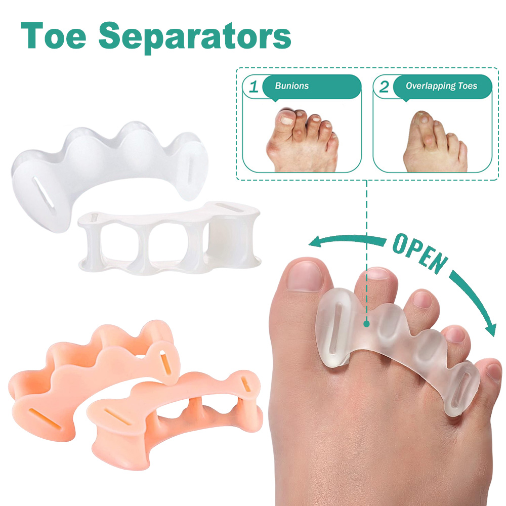 Yoga Toe Separator - 1Pair Gel Hard Silicone Toe Finger
