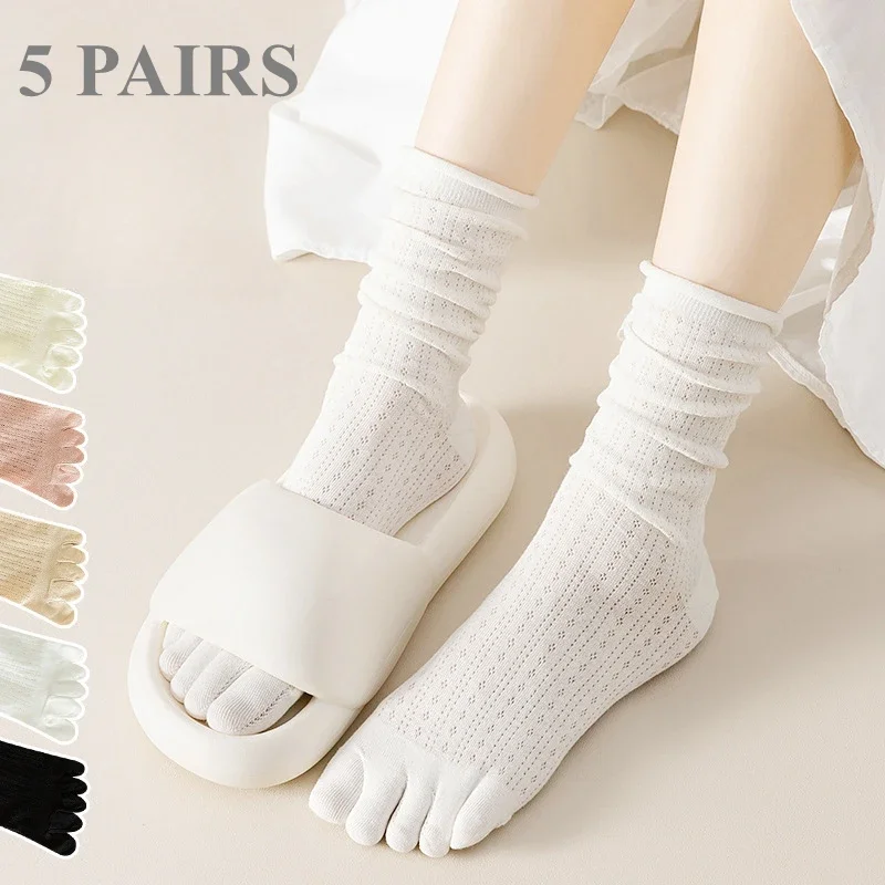 Yoga Toe Separator - 5 Pairs Loose Socks with Five
