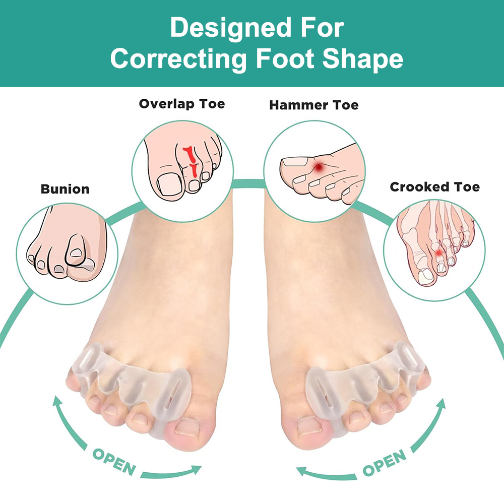 1Pair Gel Hard Silicone Toe Fi - đánh giá và giá Yoga Toe Separator