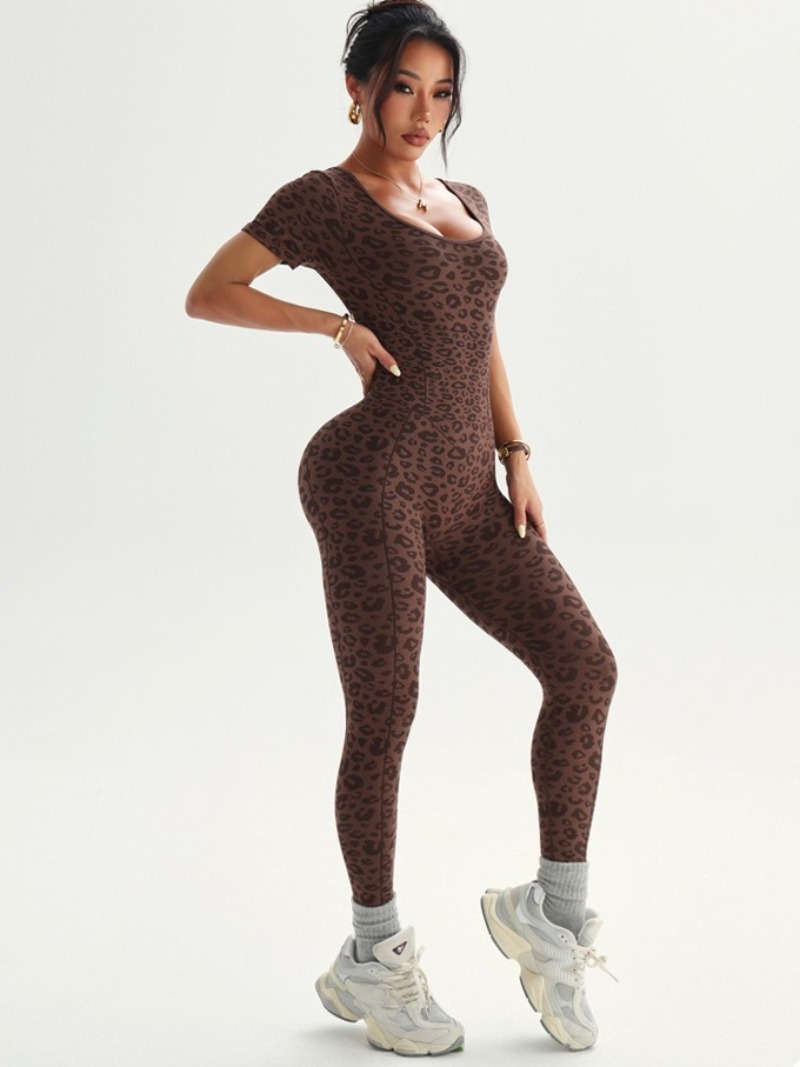 Women's Backless Leopard Jumps - đánh giá và giá Yoga Overall Fitness
