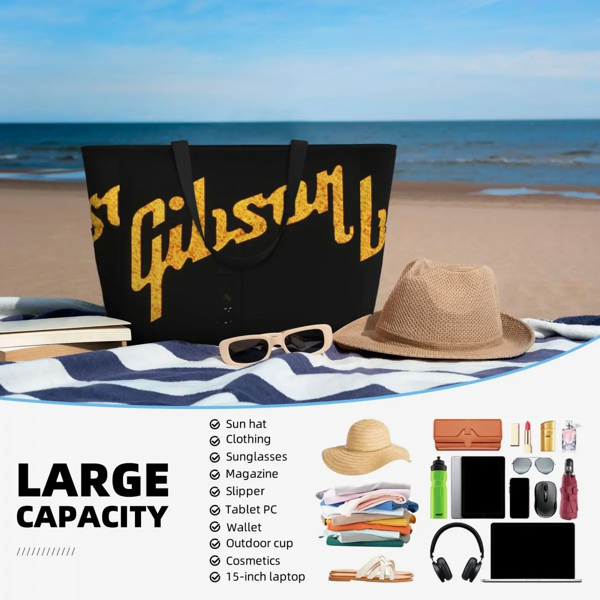 Gibson Music Logo Beach Tote B - đánh giá và giá Yoga Fitness Music