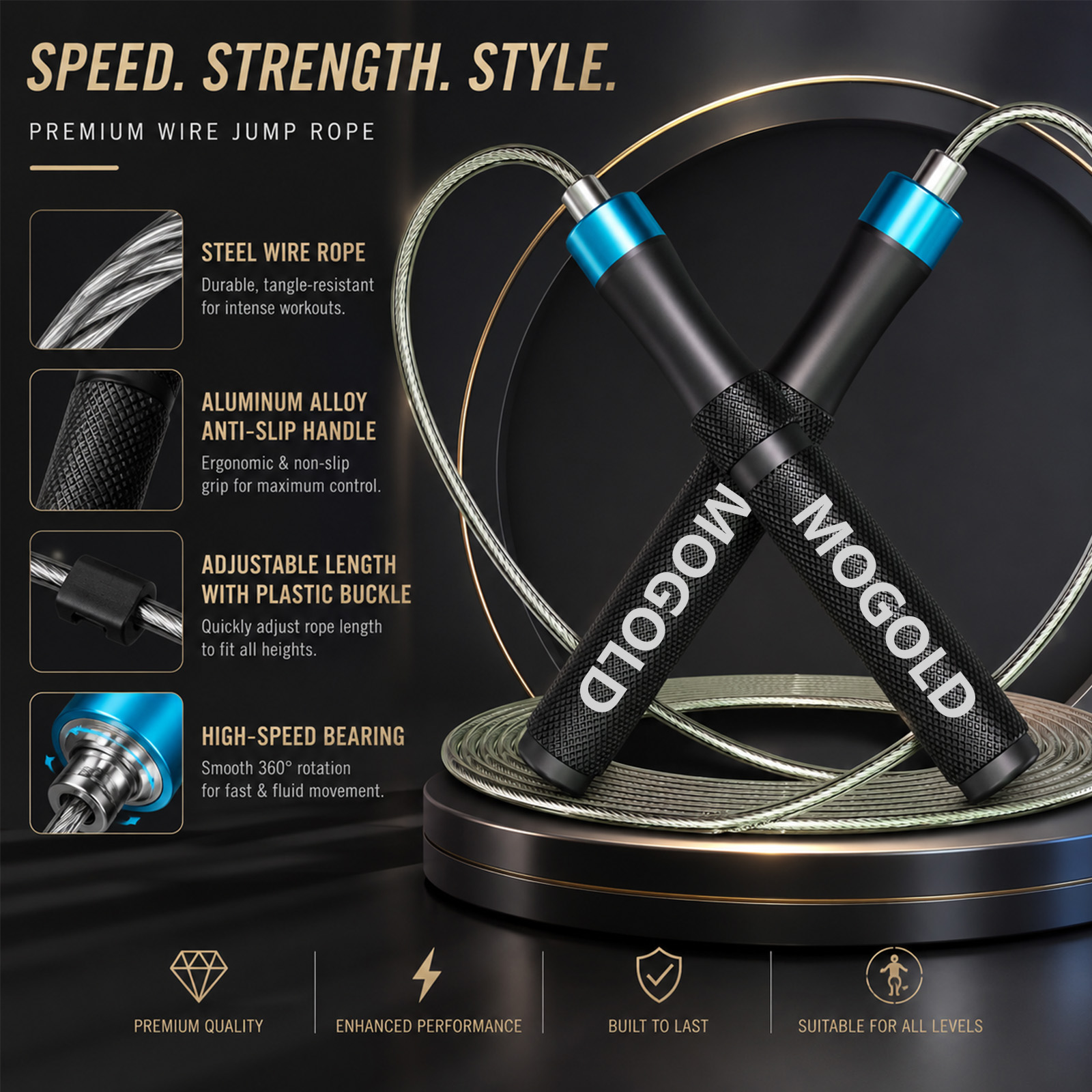 MOGOLD Professional Speed Jump - đánh giá và giá Speed Skipping Rope